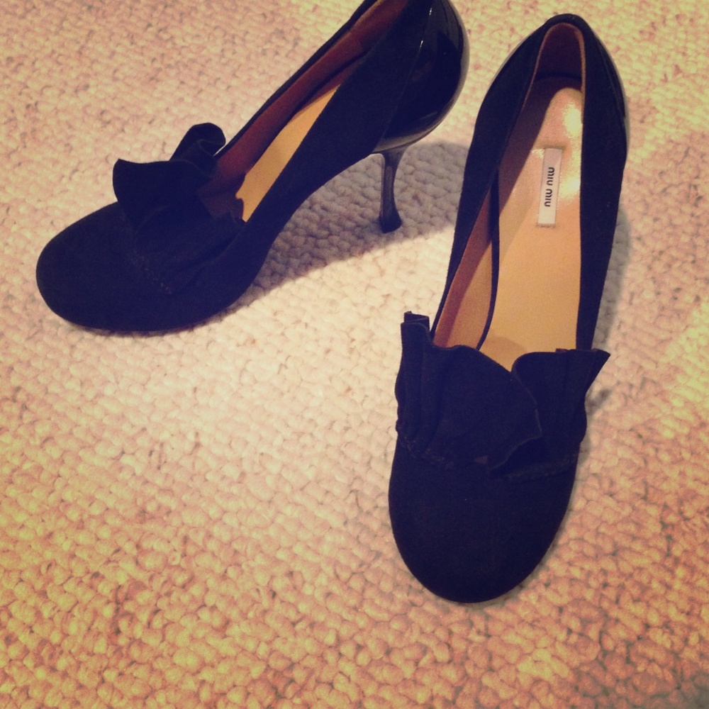 Miu Miu black suede heels***used***